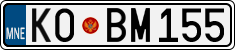 License plate of Montenegro, Cars