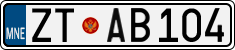 License plate of Montenegro, Cars