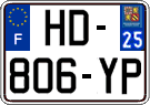 French license plate, SIV (ordinary)