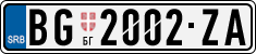 License plate of Serbia, Cars
