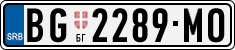 License plate of Serbia, Cars