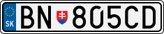 License plate of Slovakia, Cars