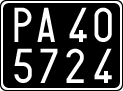 License plate of Italy, Cars (1927 year series)