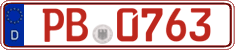 German license plate, Red license plates