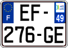 French license plate, SIV (ordinary)