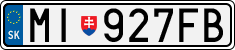 License plate of Slovakia, Cars