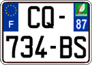 French license plate, SIV (ordinary)