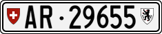 License plate of Switzerland, Cars