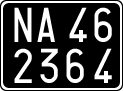 License plate of Italy, Cars (1927 year series)