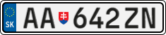 License plate of Slovakia, Cars