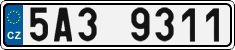 License plate of the Czech Republic, Cars (2001)