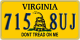 Virginia, Specialty plates (123 4AB)