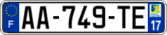 French license plate, SIV (ordinary)