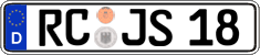 German license plate, Regular plates