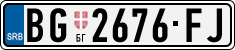 License plate of Serbia, Cars