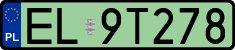 License plates of Poland, Electric vehicles