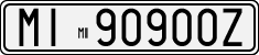 License plate of Italy, Cars (1927 year series)