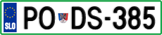 License plate of Slovenia, Cars