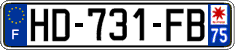 French license plate, SIV (ordinary)