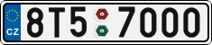 License plate of the Czech Republic, Cars (2001)