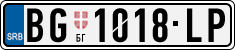 License plate of Serbia, Cars