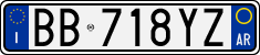 License plate of Italy, Cars (1994 year series)