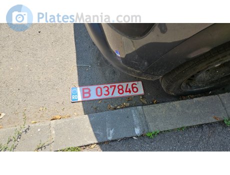 B 037846, License plate without vehicle