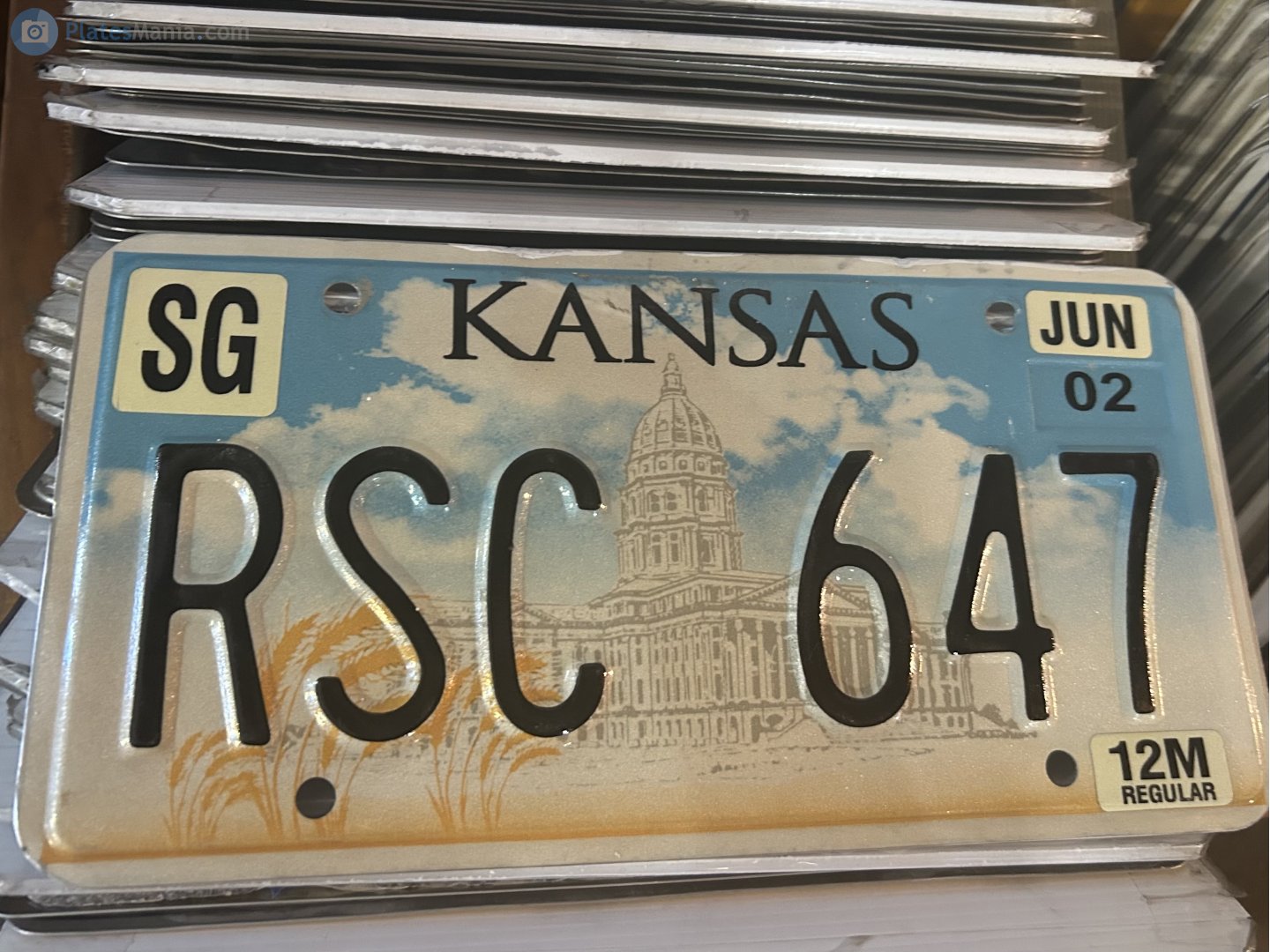 RSC 647, License plate without vehicle 