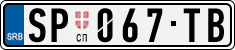 License plate of Serbia, Cars
