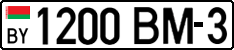 License plate Belarus, Cars (2004)