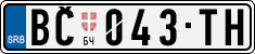 License plate of Serbia, Cars