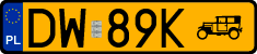 License plates of Poland, Oldtimers