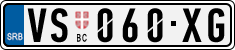 License plate of Serbia, Cars