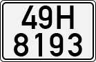 License plate of Vietnam, Cars