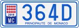 License plate of Monaco, Cars
