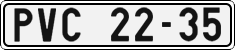 License plate of the Czech Republic, Cars (1960)