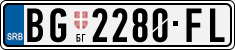 License plate of Serbia, Cars