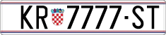 License plate of Croatia, Regular plates