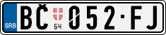License plate of Serbia, Cars