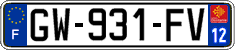 French license plate, SIV (ordinary)