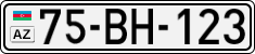License plate of Azerbaijan, Cars