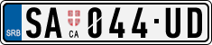 License plate of Serbia, Cars