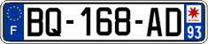 French license plate, SIV (ordinary)