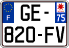 French license plate, SIV (ordinary)