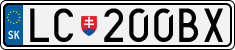 License plate of Slovakia, Cars