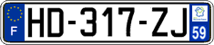 French license plate, SIV (ordinary)