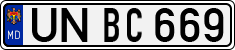 License plate of Moldova, Cars (1992)