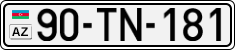 License plate of Azerbaijan, Cars
