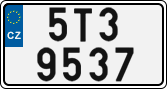 License plate of the Czech Republic, Cars (2001)