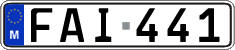 License plate of Malta, Regular plates (ABC 123)
